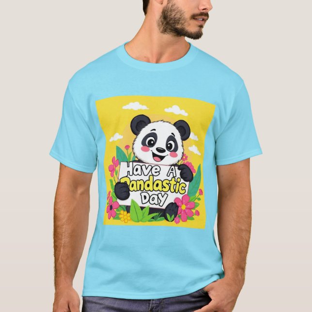 Camiseta Cute Panda "Ten Un Día Pandástico" (Anverso)