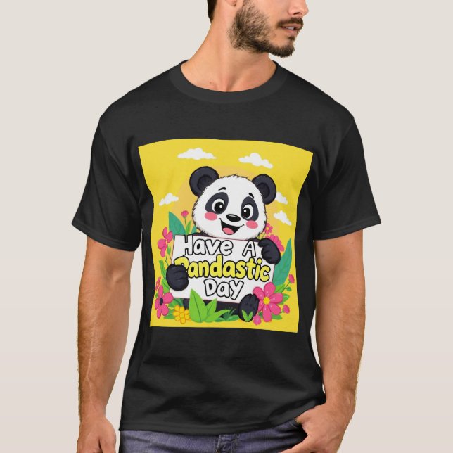 Camiseta Cute Panda "Ten Un Día Pandástico" (Anverso)