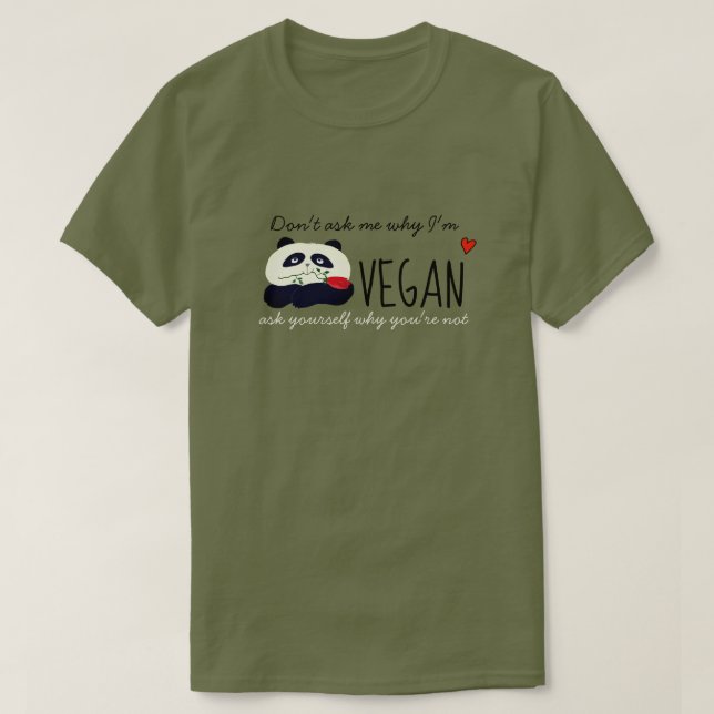 Camiseta Cute Panda Vegano (Diseño del anverso)