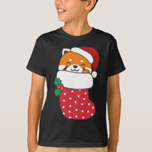 Camiseta Cute Pandas Rojos En Las Bolsas De Navidades Para