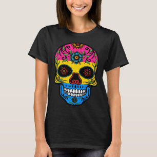 Camiseta Cute Pansexual Prige Bandera Azúcar Skull