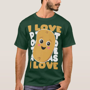 Camiseta Cute Papa Kawaii Style I Love Potates Vegetaria