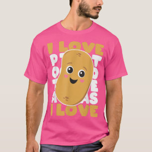 Camiseta Cute Papa Kawaii Style I Love Potates Vegetaria