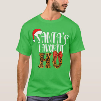 Camiseta Cute Papá Noel Guepardo Favorito Ho Navidad Divert