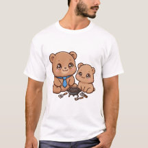 Cute Papa Oso Cachorro Corbata Día del Padre