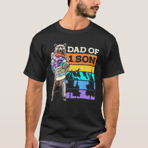 Camiseta Cute Papá Oso De 1 Hijo Gráfico Vintage Retro