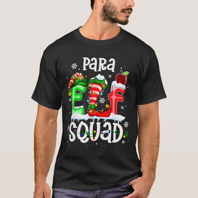Camiseta Cute Para Elf Squad Funny Christmas Elf Kids Teach (Anverso)