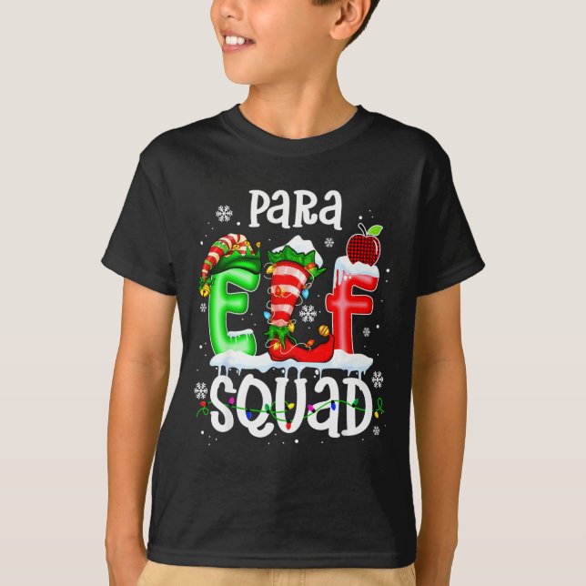 Camiseta Cute Para Elf Squad Funny Christmas Elf Kids Teach (Anverso)