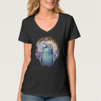 Camiseta Cute Parakeet Budgie Bird Flower Crown Pet Birds  