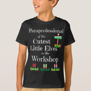 Camiseta Cute Paraprofesional profesora Navidades Elves Wor