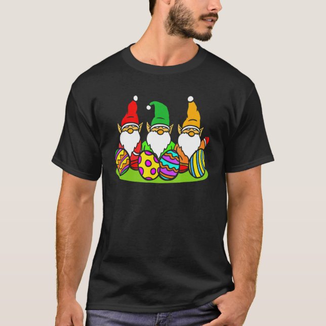 Camiseta Cute Pascua Gnomes Nórdico Pascua Domingo Huevo Hu (Anverso)