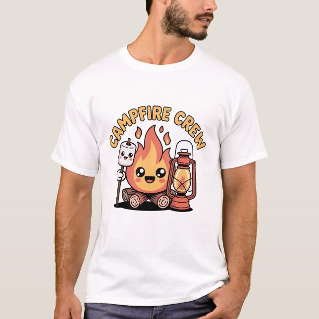 Camiseta Cute Pastel Campfire Marshmallow Lantern Kawaii (Anverso)
