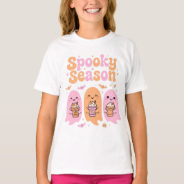 Camiseta Cute Pastel Ghosts Pumpkin Spice Latte Tiempo Espe