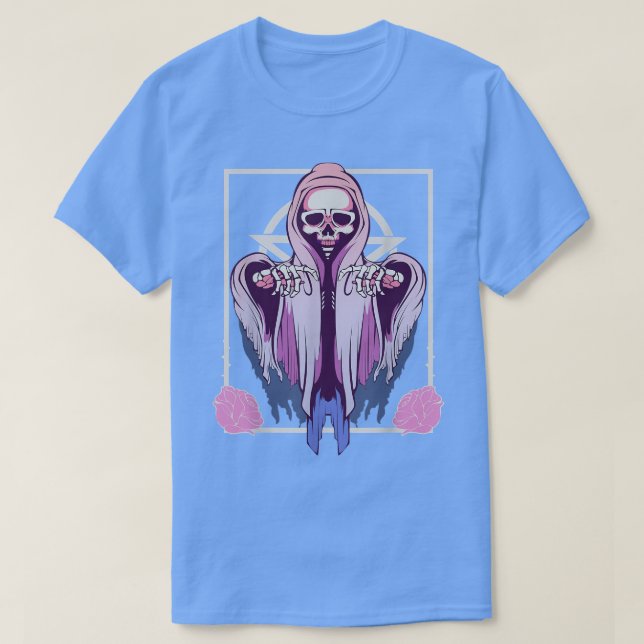 Camiseta Cute Pastel Gótico Ghost Tarot Card Skeleton Witch (Diseño del anverso)
