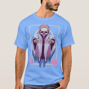 Camiseta Cute Pastel Gótico Ghost Tarot Card Skeleton Witch