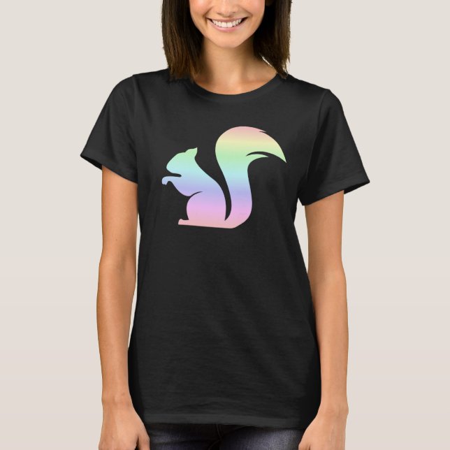 Camiseta Cute Pastel Rainbow Squirrel (Anverso)