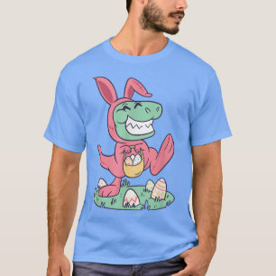 Camiseta Cute Pastel Rosa Dinosaurio Bunny Costume Pascua T