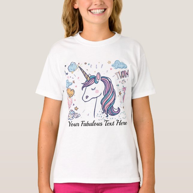 Camiseta Cute Pastel Unicorn  Magical Animal Tee for kids (Anverso)