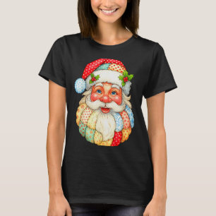 Camiseta Cute Patchwork Santa Claus Navidades Navidad Hombr