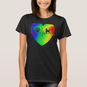 Camiseta Cute Paw Golden Retriever Tie Dye Heartbeat Dog Ow