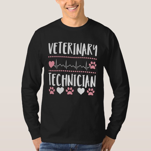 Camiseta Cute paw print veterinary tech technician vet  app (Anverso)