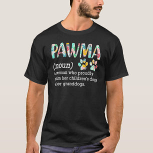 Camiseta Cute Pawma Noun Definition Floral Mama Grandma Dog