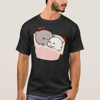 Camiseta Cute Peach Y Goma Van A Dormir El Gato Mochi
