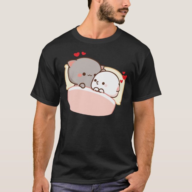 Camiseta Cute Peach Y Goma Van A Dormir El Gato Mochi  (Anverso)