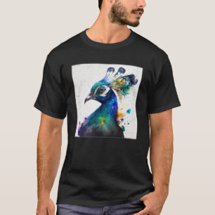 Camiseta Cute Peacock Paint Splatt Colorful Gorgeous Uniq