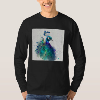 Camiseta Cute Peacock Paint Splatter Colorful Gorgeous Uniq