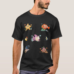 Camiseta Cute Peces Tropicales Náuticos y Criaturas Submari