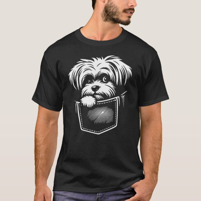 Camiseta Cute Peeking Morkie Dog Graphic Design (Anverso)