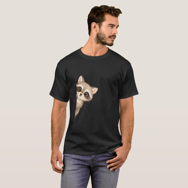 Camiseta Cute Peeking Raccoon Graphic Shirt (Anverso completo)