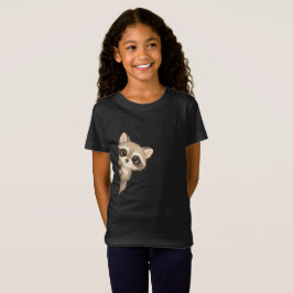 Camiseta Cute Peeking Raccoon Kids Shirt