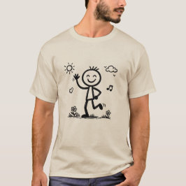 Camiseta Cute pegatina de garabato de figura de palito dibu