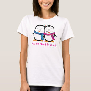 Camiseta Cute Penguin Pareja con Texto personaliza