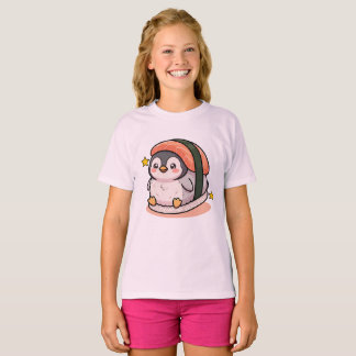 Camiseta Cute Penguin Sushi Kawaii Comida Japonesa 