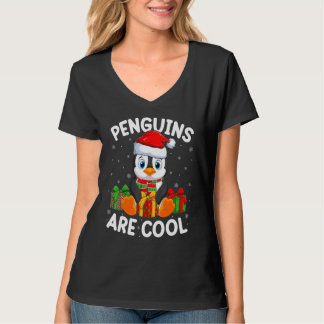 Camiseta Cute Penguins Are Cool Xmas Santa Hat Penguin Bird