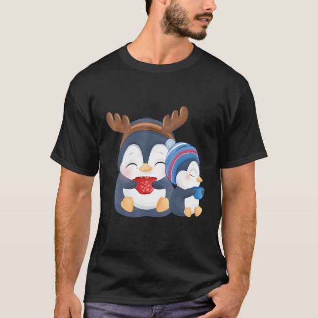 Camiseta Cute penguins  Merry Christmas (Anverso)