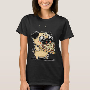 Camiseta Cute Pepperoni Pizza Pug Calzone Perro Comida rápi
