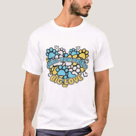Camiseta Cute Pequeñas Huellas de Pata Gran Corazón de Amor