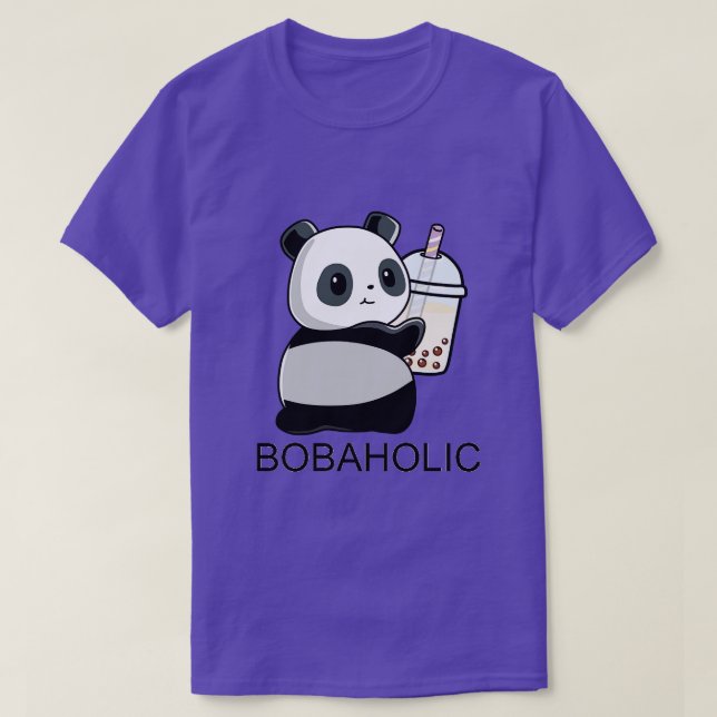 Camiseta Cute pequeño Bobaholic Panda ama Boba (Diseño del anverso)