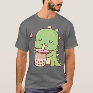 Camiseta Cute pequeño Dino ama el té de la leche de Boba