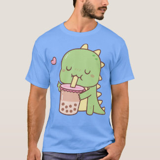 Camiseta Cute pequeño Dino ama el té de la leche de Boba