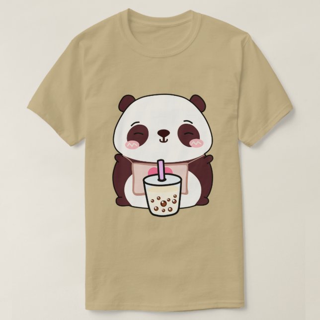 Camiseta Cute pequeño Panda ama Boba (Diseño del anverso)