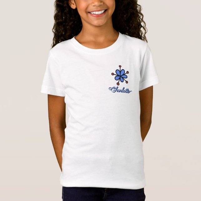 Camiseta Cute Periwinkle Flower Doodle Personalized (Anverso)