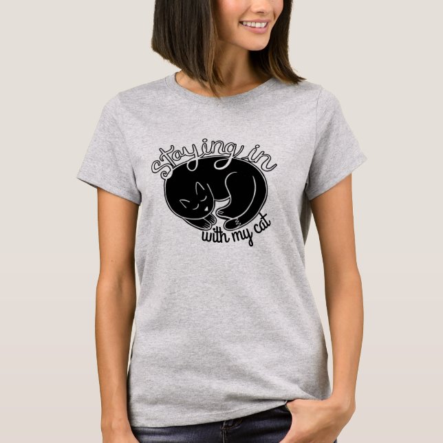 Camiseta Cute permanecer con mi cita de gato (Anverso)