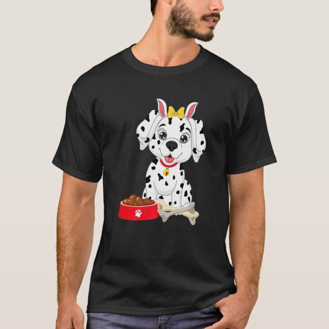 Camiseta Cute perro dálmata orejas de Pascua dálmata (Anverso)