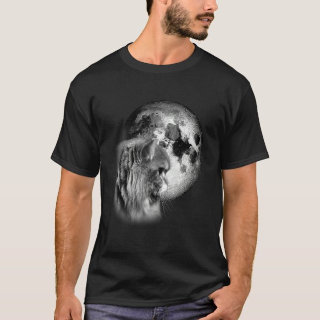 Camiseta cute Persian Cat with Moon Cat (Anverso)