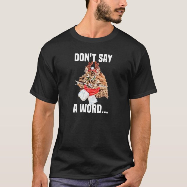 Camiseta Cute Persian cat with reindeer costume No Words (Anverso)